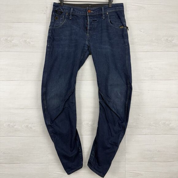 G-Star Raw Denim Men 32 x 32 New Riley 3D Slim Tapered Leg Blue Button Fly - Picture 1 of 16